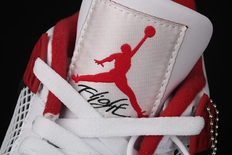 All categories Air Jordan Jordan series basketball shoes Air Jordan 4 new version Air Jordan 4 "Varsity Red" AJ4 Jordan 4 re-engraved first year white black red basketball shoes 308497-110